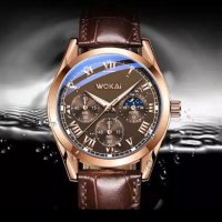 Луксозен кварцов водоустойчив мъжки часовник WOKAI, снимка 3 - Мъжки - 42751550