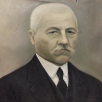 Стара картина, мъжки портрет, 1940-те год., снимка 5 - Картини - 39081131