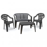 Градински комплект маса, пейка плюс 2 стола, снимка 2 - Градински мебели, декорация  - 36614911