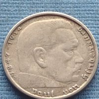 Сребърна монета 2 райхсмарки 1938г. Нацистка Германия със СВАСТИКА 39637, снимка 7 - Нумизматика и бонистика - 42763477