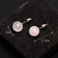 Нови обеци с розов кварц камък, снимка 4 - Обеци - 31021431