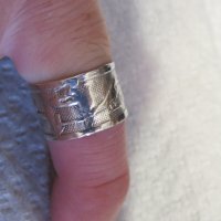 Стар мъжки сребърен пръстен с гравирани египетски  мотиви - уникален модел , снимка 4 - Пръстени - 29453404