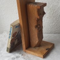 Голям стар дървен ограничител за книги, фигура, дърворезба Bookend, снимка 5 - Статуетки - 36611632