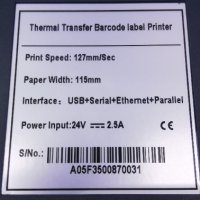 Тhermal Transfer Barcod Printer  4" USB CUSTOM A05F3500870031 , снимка 5 - Друго търговско оборудване - 37150220