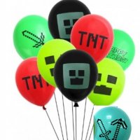 TNT Minecraft Майнкрафт Обикновен надуваем латекс латексов балон парти хелий или газ, снимка 3 - Други - 27848756