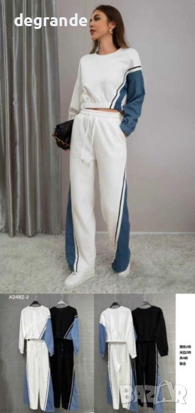 Дамски комплект с акцент деним , снимка 1