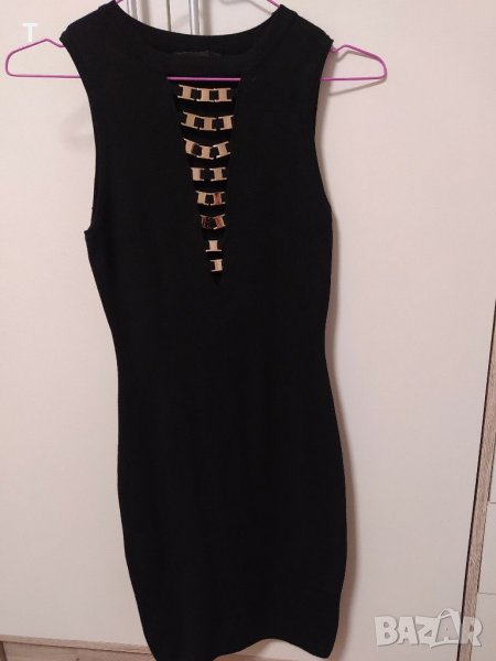 Черна рокля със златно, снимка 1