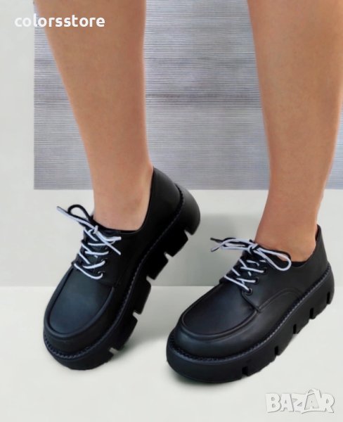 Равни обувки - черна кожа - BZ7, снимка 1