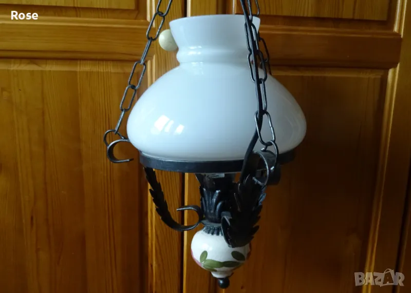 Полилеи, декорация в стил Рустик, метал и порцеланова част., снимка 1