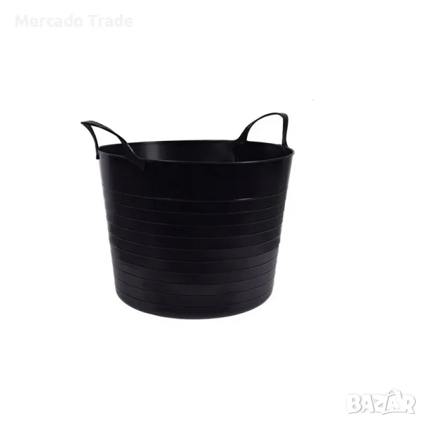 Декоративен кош за съхранение Mercado Trade, За дърва, листа, играчки, Черен, снимка 1