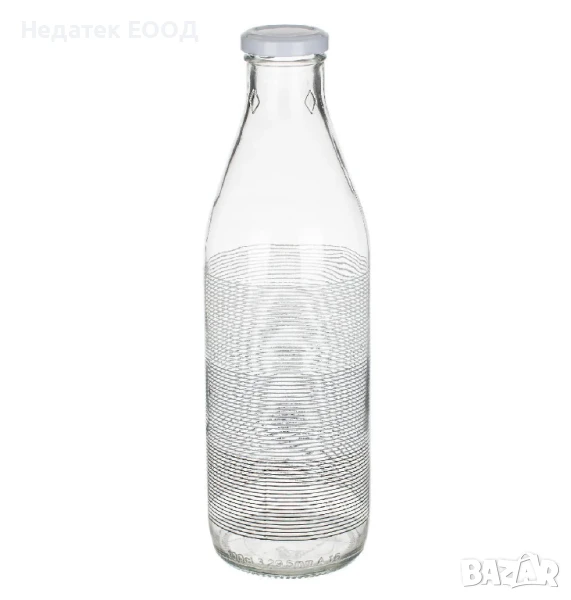 Прозрачна стъклена бутилка, 1л., снимка 1