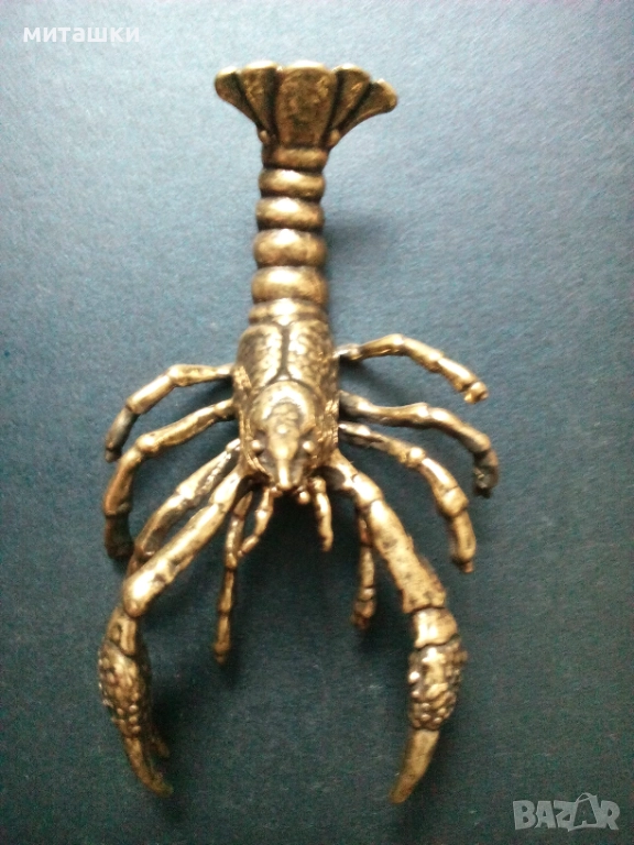 Бронзова статуетка рак омар, снимка 1