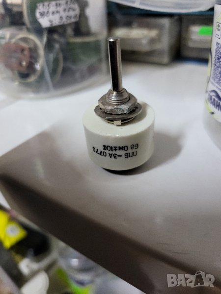 резистор, мощен резистор, товарен резистор, реостат, донастройващ до 68 ома 3 вата, снимка 1