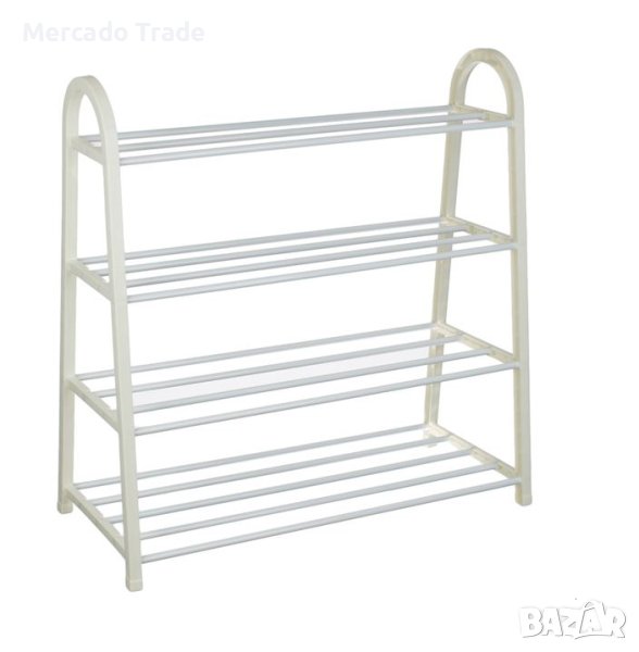 Етажерка Mercado Trade, За обувки, Органайзер, 4 рафта, Бял, снимка 1
