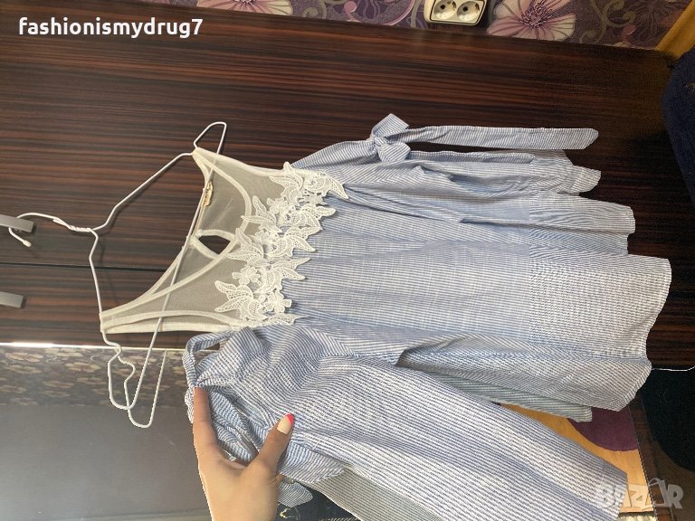 Риза с бродерия и мрежа нова , снимка 1