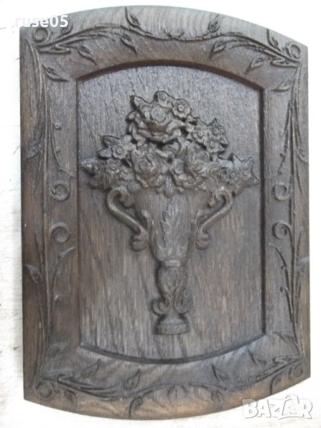 Пано "Ваза с цветя" дървено, снимка 1