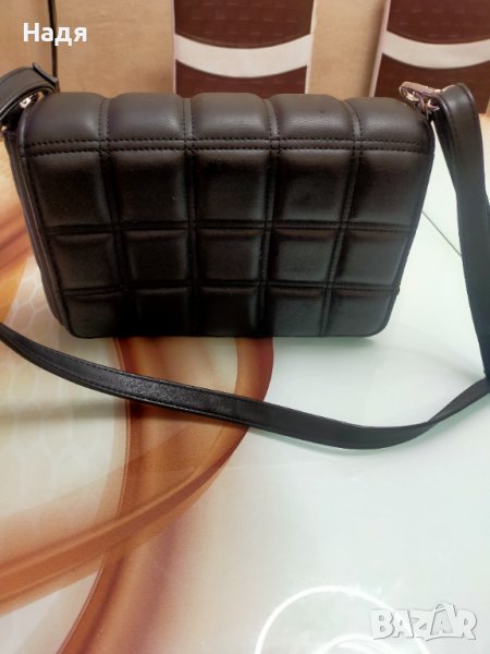 Черна кожена чанта с дълга дръжка , снимка 1