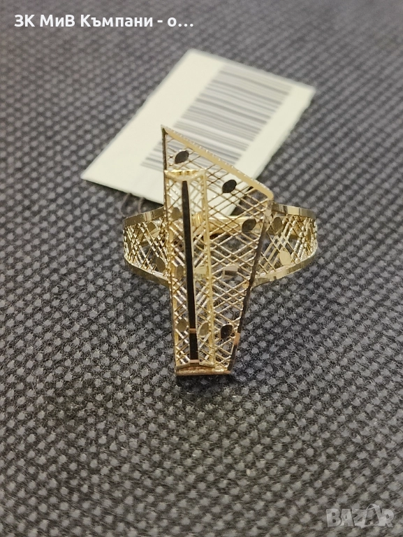 Чисто нов златен дамски пръстен 2.24гр-14к, снимка 1