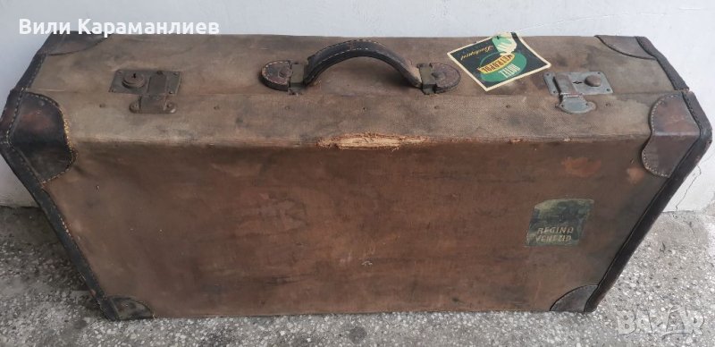 СТАР КУФАР, БРЕЗЕНТ И КОЖА, СЪС СТИКЕРИ ОТ ЕВРОПА, снимка 1
