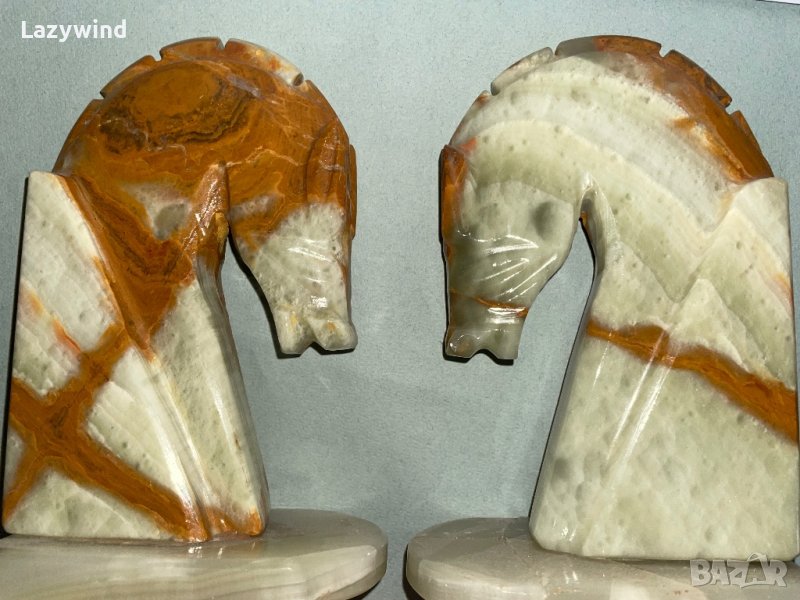 Стопери за книги от оникс във формата на коне, снимка 1