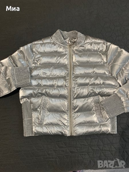 Дамско яке бомбър сребрист цвят, снимка 1