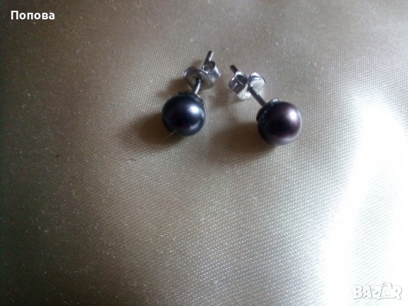  Златни обеци със сладководни перли/бяло злато/, снимка 1