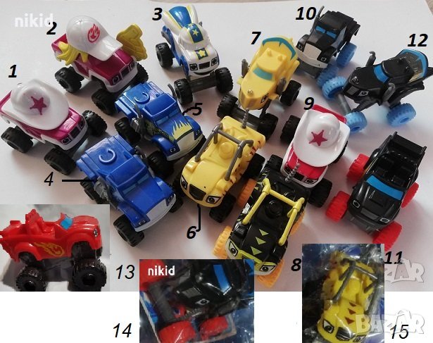  Blaze Monster Machines Машините на Пламъчко колички пластмасова фигурка играчка игра и украса торта, снимка 1