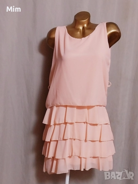 L/XL Розова рокля на волани , снимка 1