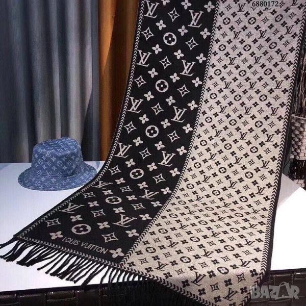 двулицев кащмирен шал gucci Burberry Louis Vuitton , снимка 1