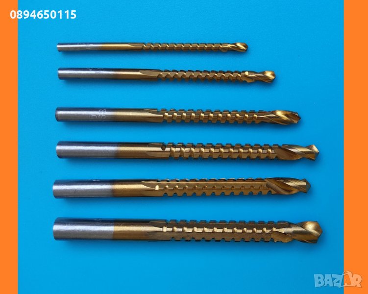 Комплект 6бр свредла бургии 3/4/5/6/6.5/8мм за пробиване и рязане на дърво плоскости PVC алуминий, снимка 1