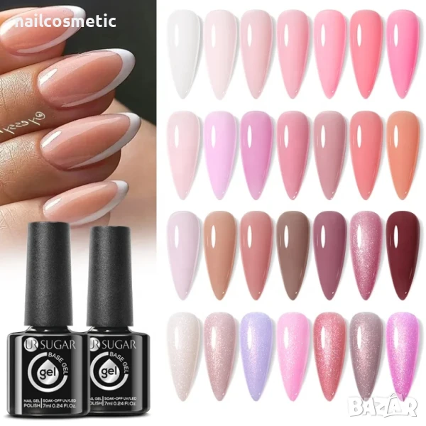 Без алергени! ПРОФЕСИОНАЛНА КАУЧУКОВА БАЗА 2 в 1 - UR SUGAR 7 мл, снимка 1