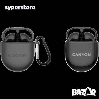 Безжични слушалки тапи, Canyon TWS-6, Черен, SS301545, снимка 1
