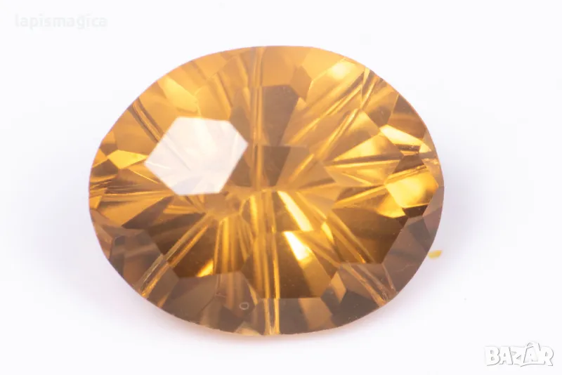 Цитрин 3.84ct VS овална fancy шлифовка, снимка 1