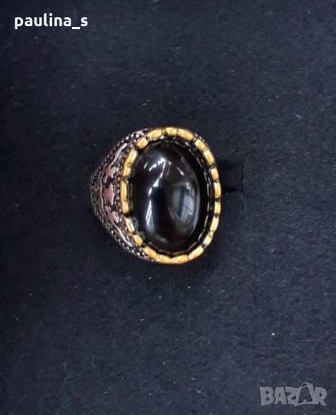 Винтидж пръстен с оксидация и бижутерски бронз , снимка 1