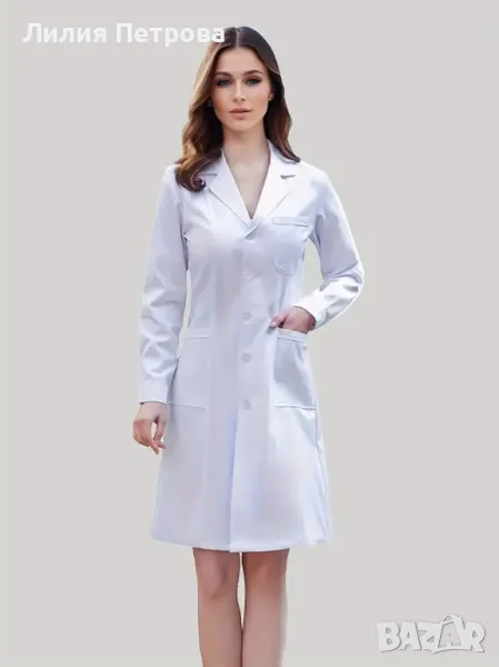 Дамска медицинска престилка с дълъг ръкав, снимка 1