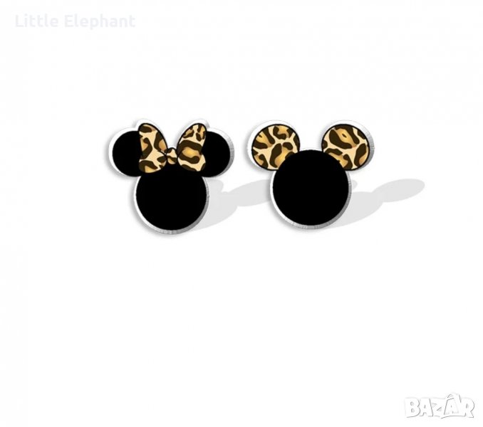 New trend обеци,black and leopard print,Мики и Мини,Disney/нови, снимка 1