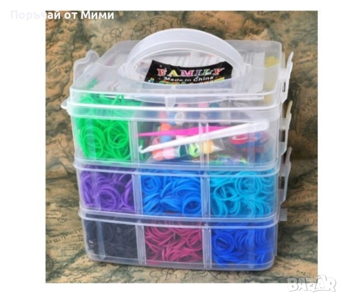 Пластмасов куфар с ластички, 4500 бр в комплекта, снимка 1