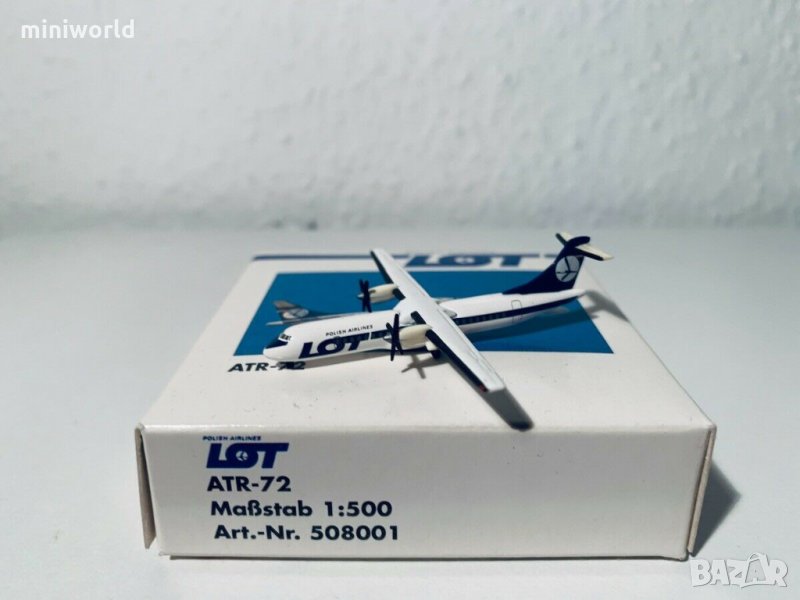 ATR-72 LOT самолет - мащаб 1:500 на HERPA Wings моделът е нов в кутийка, снимка 1