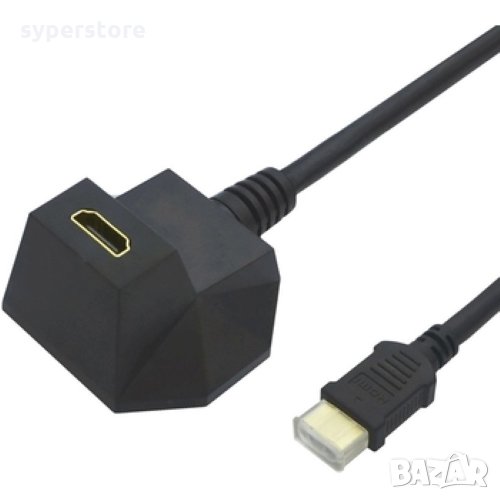 Кабел HDMI M - HDMI F 5м Digital One SP01233 С ъглов накрайник на 90°, снимка 1