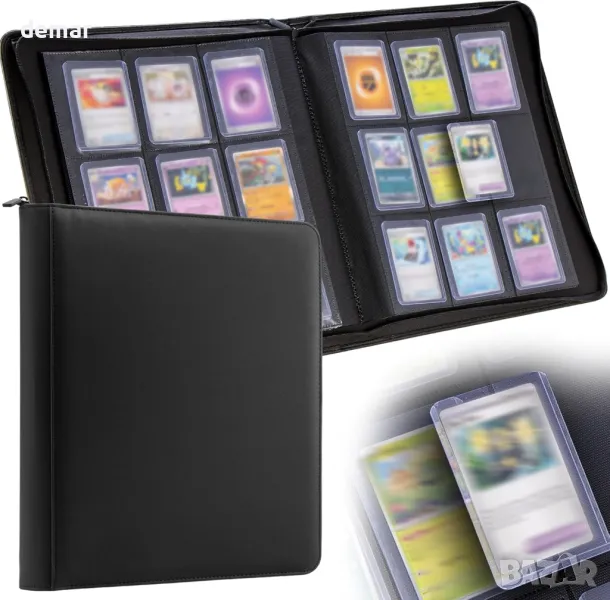 Твърд класьор за картички, за търговски или спортни карти, 360 броя капацитет, снимка 1