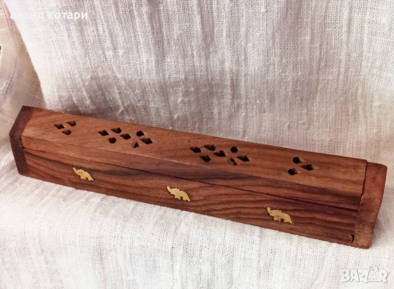 Дървена кутия за ароматни пръчици, снимка 1