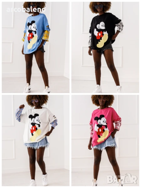 Дамска блуза с дълги ръкави Mickey, 4цвята , снимка 1