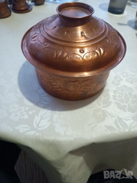 Стара медна тенджера медна изработка, снимка 1