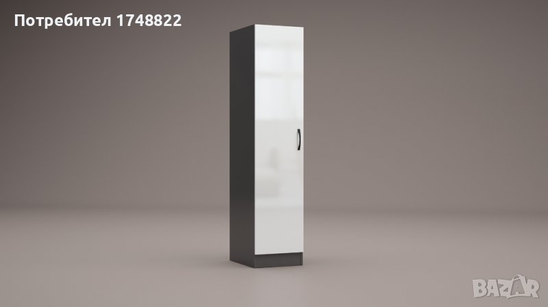 Гардероб Аполо 7 антрацит гланц / бял гланц, снимка 1