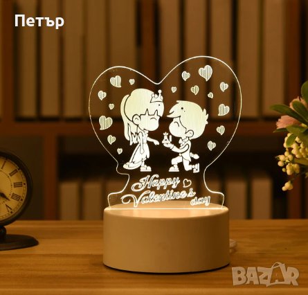 3D LED нощна лампа 8 модела, лед лампа, love, коледа, happy birthday, снимка 1