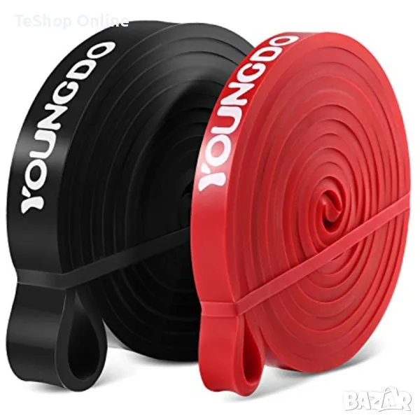 Универсалнa преносимa лентa за упражнения за разтягане на тялото в червено, снимка 1