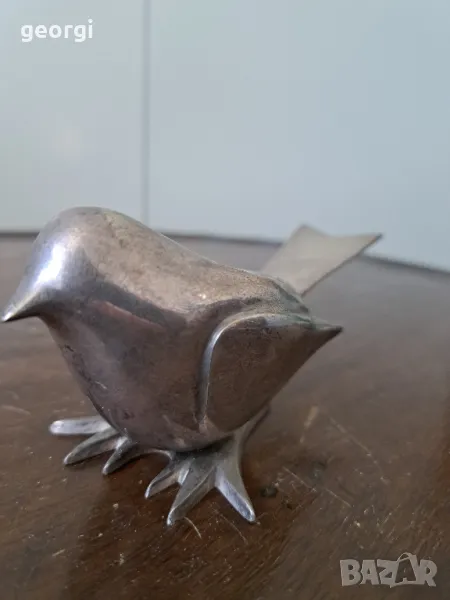 посребрен свещник птица уникат   5/2, снимка 1