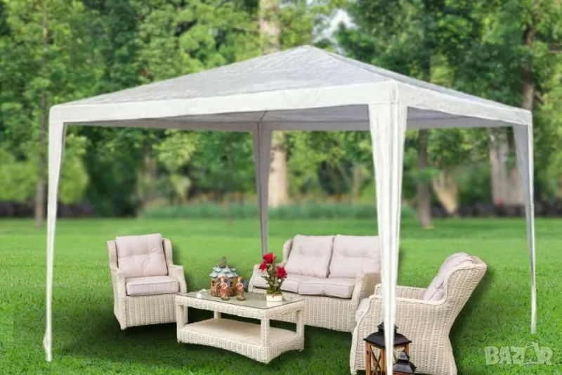 🏡 БЯЛА ШАТРА HERLY 3x3x2.5 м от BB Construction 🎪 Стил, сянка и защита – навсякъде с вас!, снимка 1