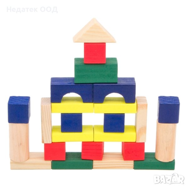 Kонструктор в кофичка, Дървен, 50 части, снимка 1