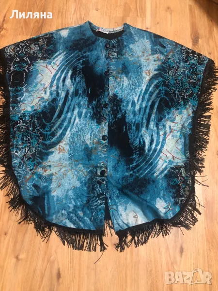 Красиво тюркоазено пончо, снимка 1